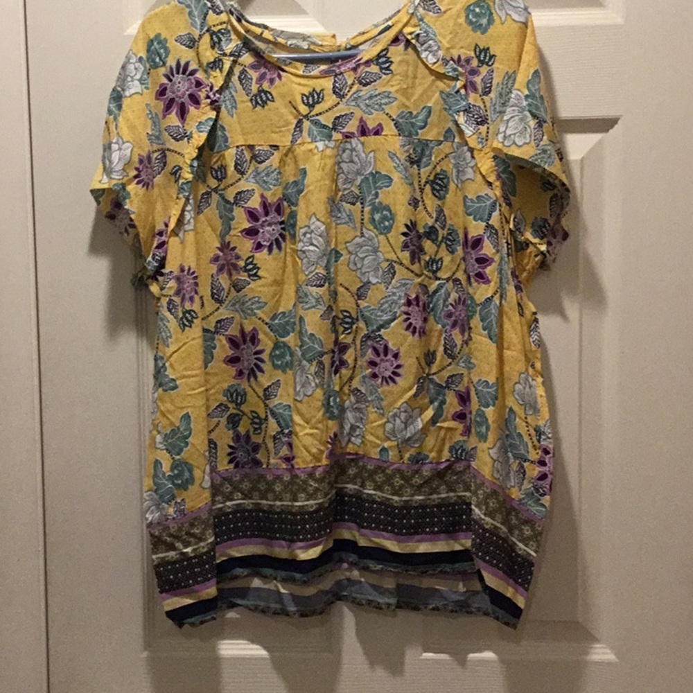 St Johnsbay Printed Top, Size XXL, Yellow